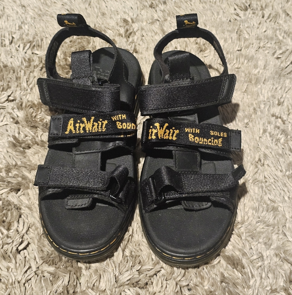 Dr. Martens “Callan J” Black Leather Sandals